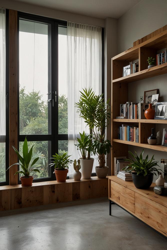 Helles modernes Design-Regal als Wohnaccessoire