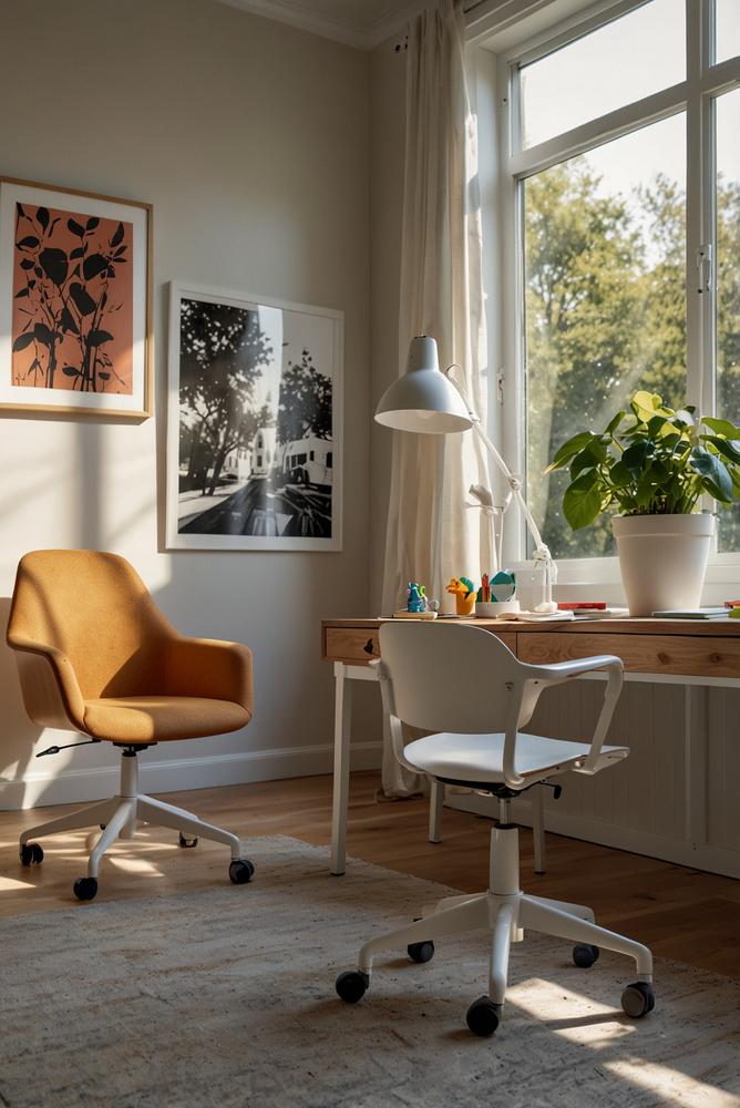 Kinderzimmer mit ergonomischem höhenverstellbarem Schreibtisch