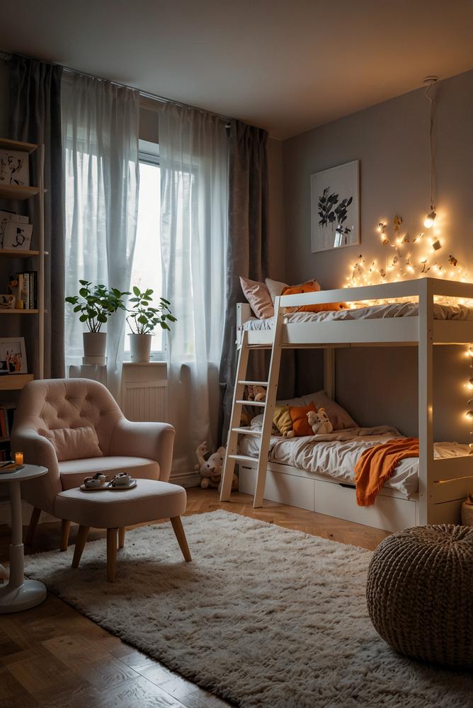 Kinderzimmer mit smarter LED-Beleuchtung und Steckdosenschutz