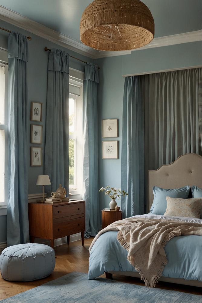 Kinderzimmer in Pastellblau mit ruhiger, einladender Atmosphäre