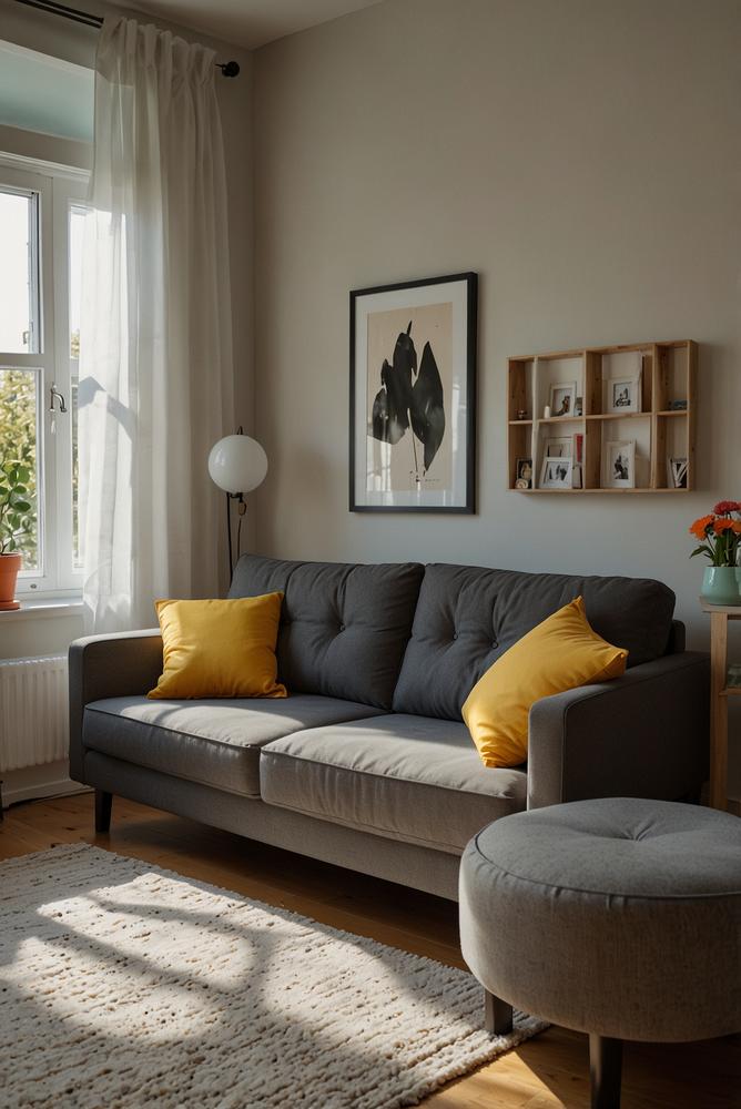 Helles Kinderzimmer mit Schlafsofa und Stauraum