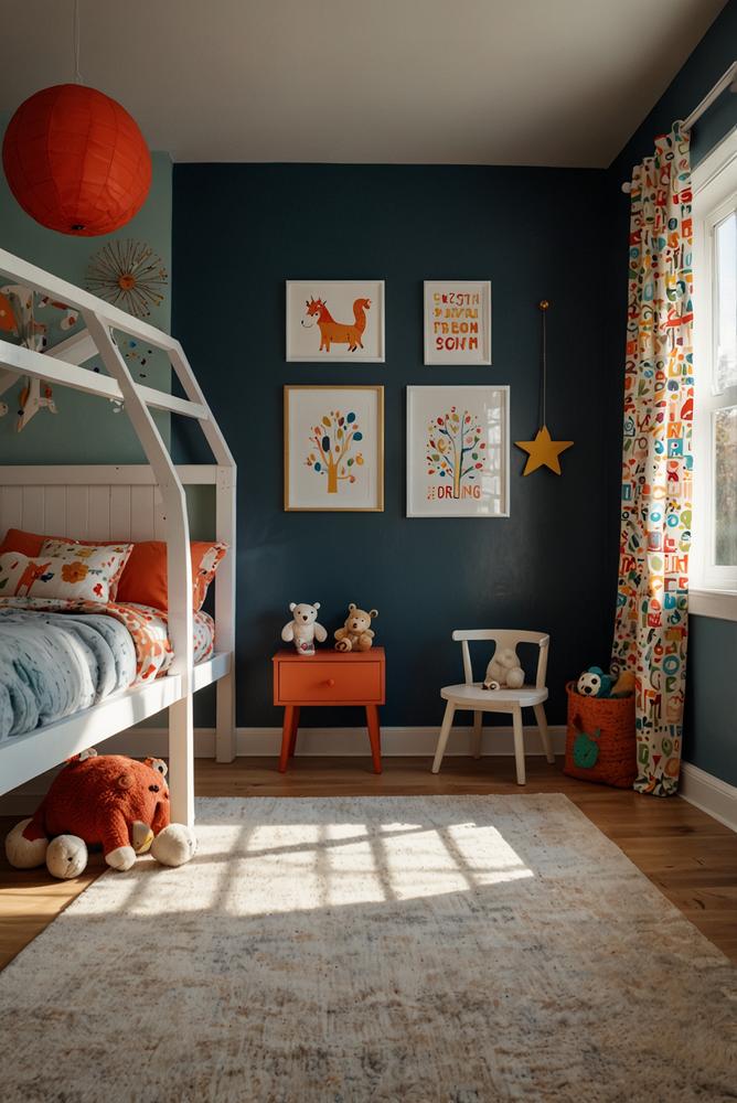 Hell und freundlich gestaltetes Kinderzimmer mit DIY-Wandtattoos