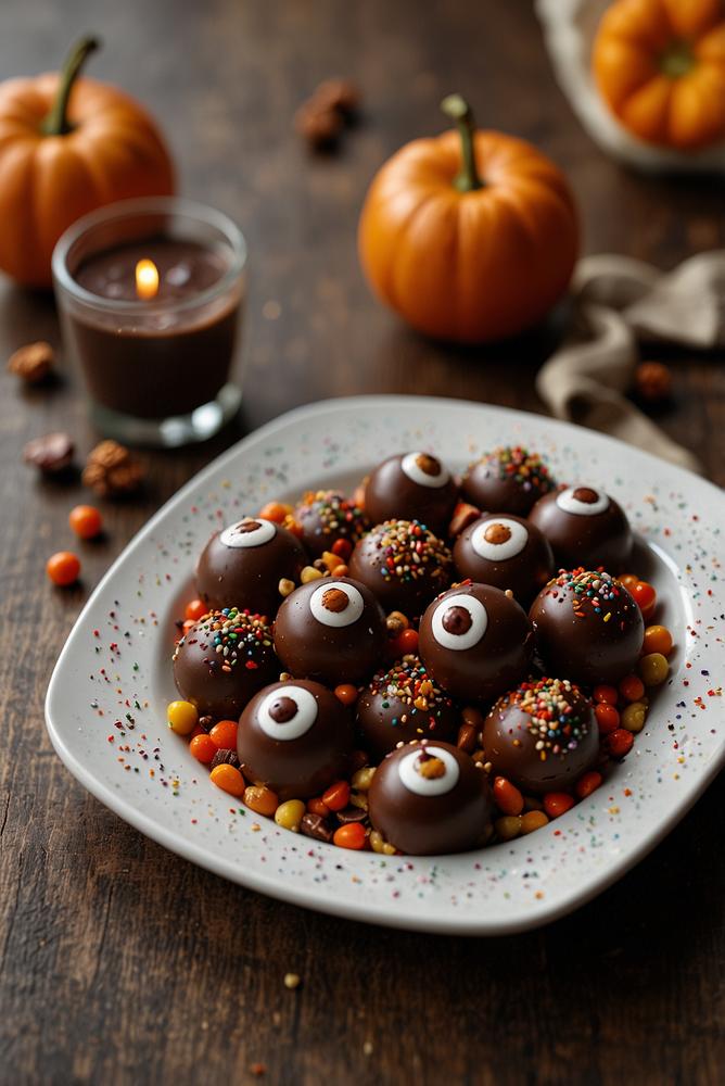 Schaurige Schokoladen-Augen als Halloween-Snack