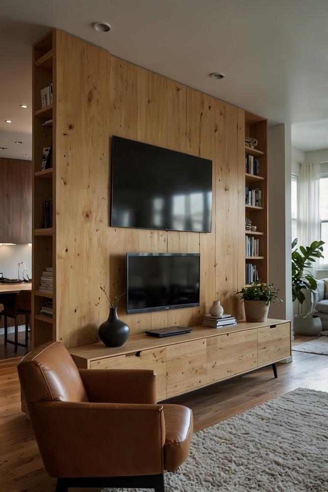 Helle TV- und Medienwand im modernen Wohnzimmer