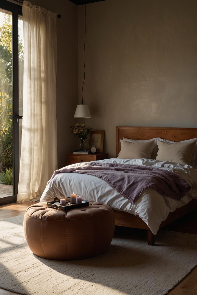 Romantisches Schlafzimmer mit Duftdiffuser und aromatherapie