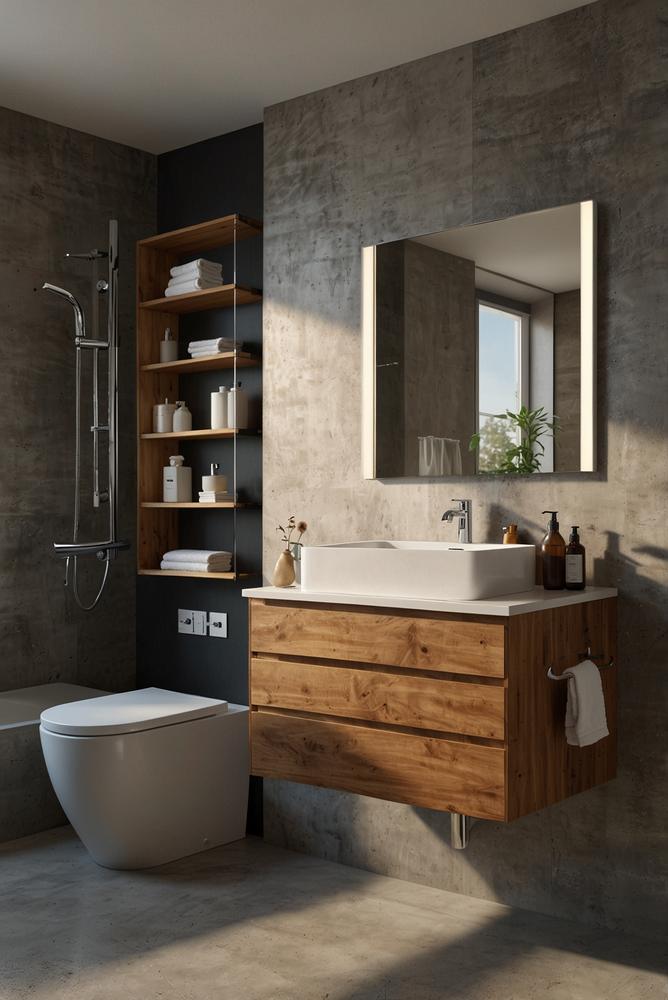 Versteckte Regale hinter Spiegeln im Badezimmer