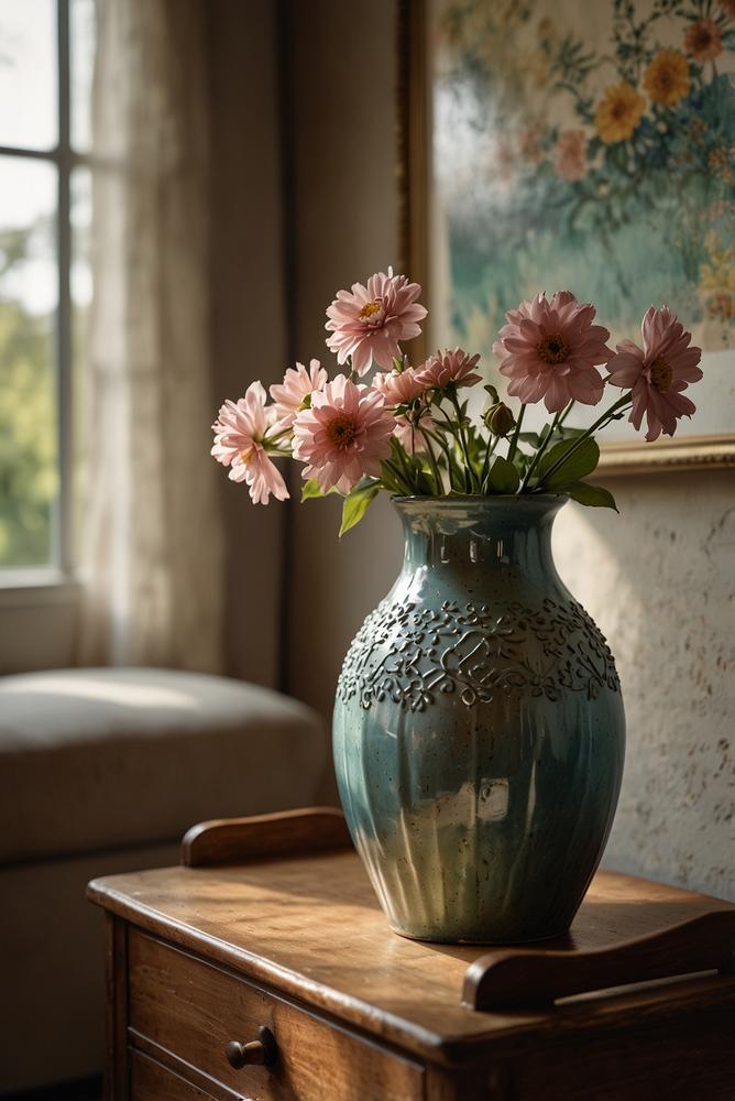 Vintage-Vase als zeitloses Wohnaccessoire in hellem Raum