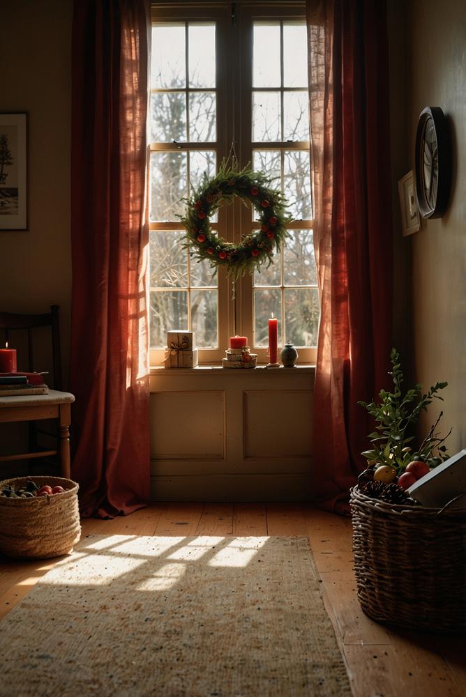 Türkranz aus getrockneten Naturmaterialien im Kinderzimmer