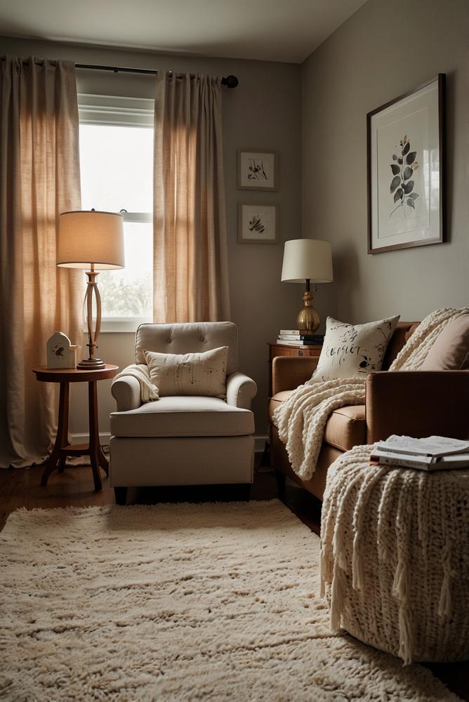 Helle Still- und Kuschelecke im Babyzimmer