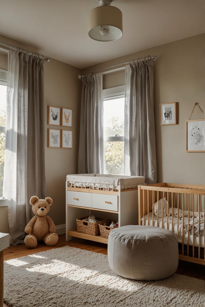 Heller, praktischer Wickelbereich im Babyzimmer