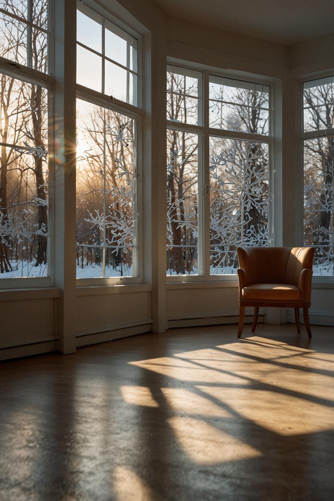 Helles Fenster mit DIY-Projektor Lichtmotiven im Raum