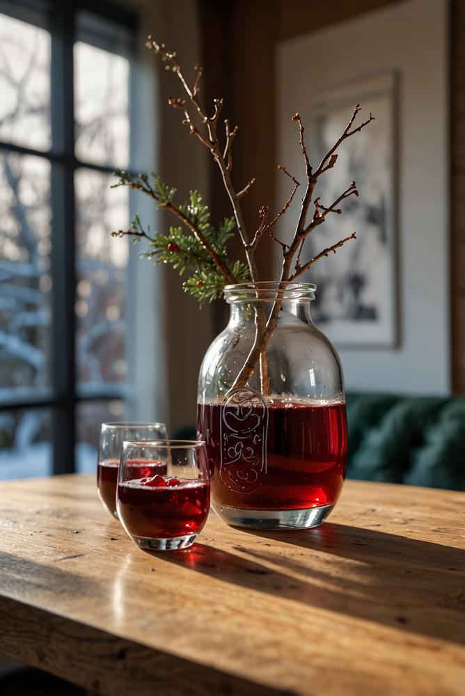 Helle Weihnachtsdeko mit Glühwein-Sirup Duftspender