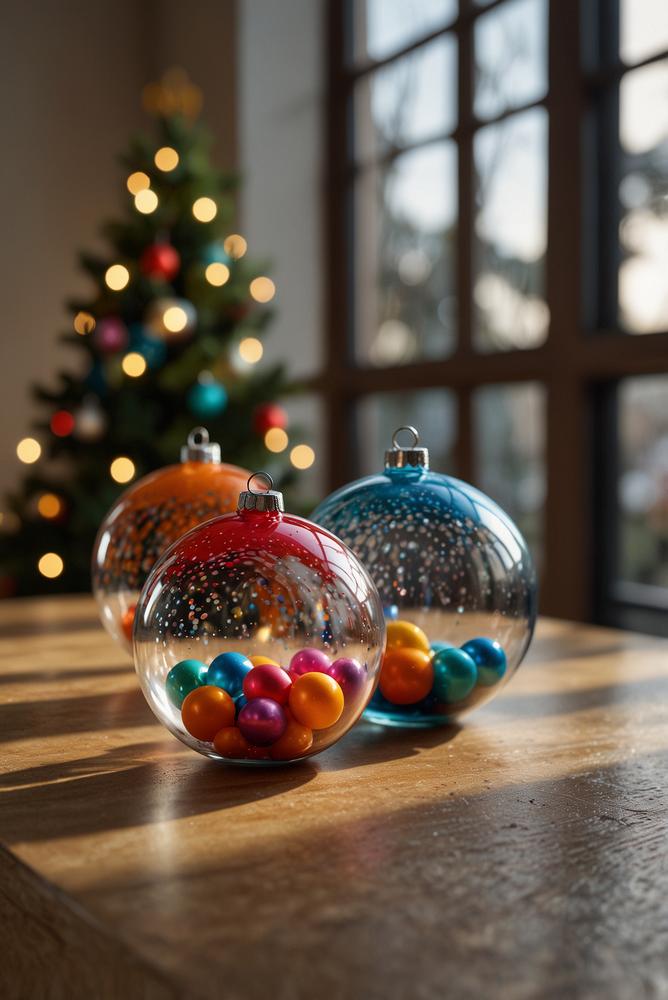 Weihnachtskugeln mit Kinder-Handabdrücken bunt gestaltet