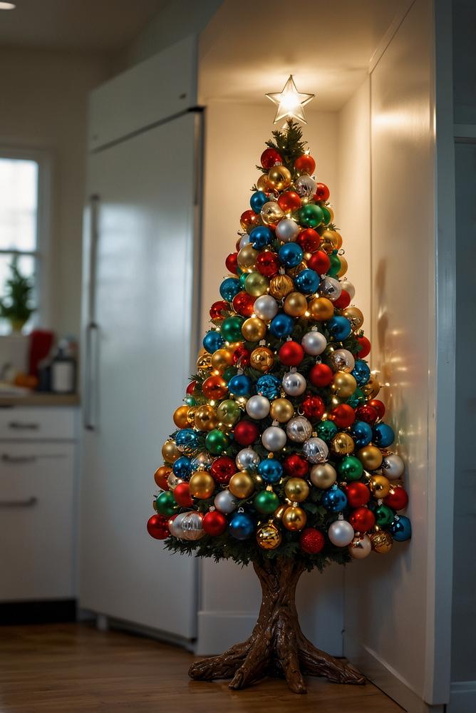 Magnetischer Kühlschrankbaum in kleiner Wohnung hell und freundlich