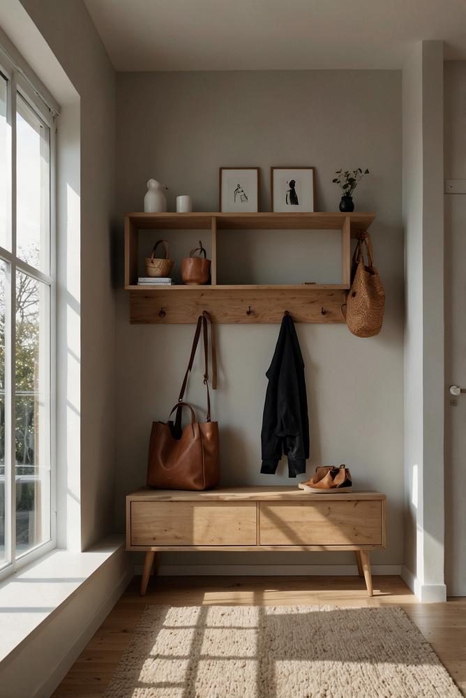 Heller und minimalistischer Eingangsbereich mit klarer Struktur