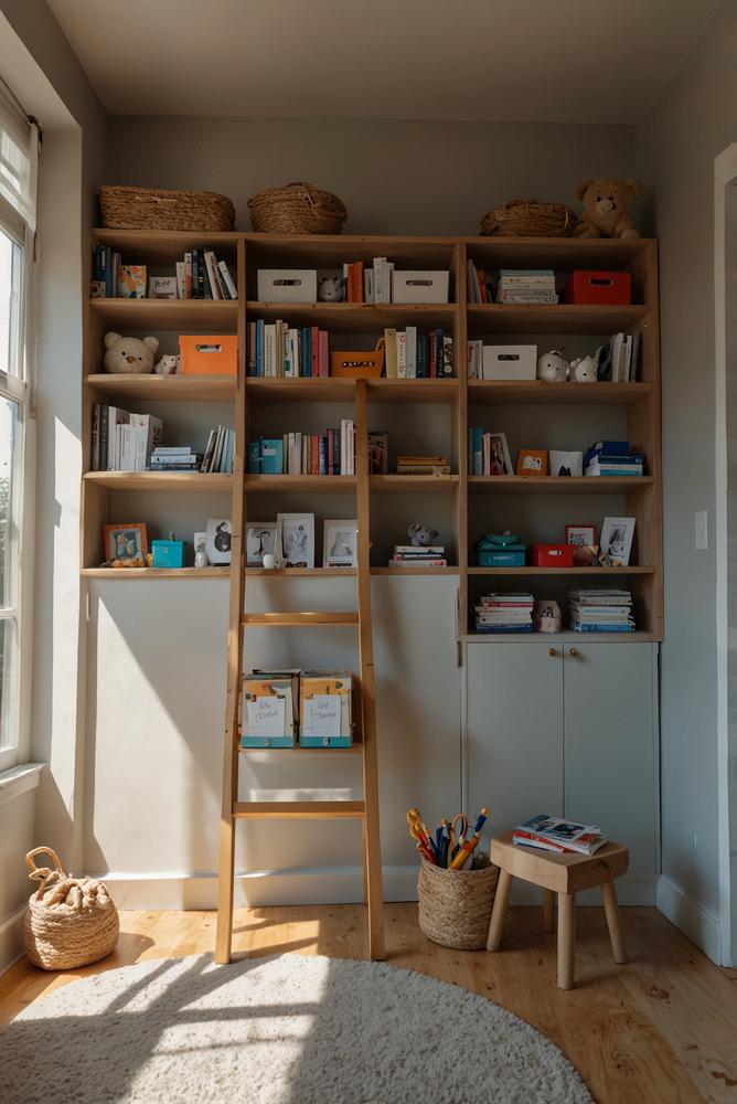 Helles Kinderzimmer mit täglicher Aufräum-Checkliste