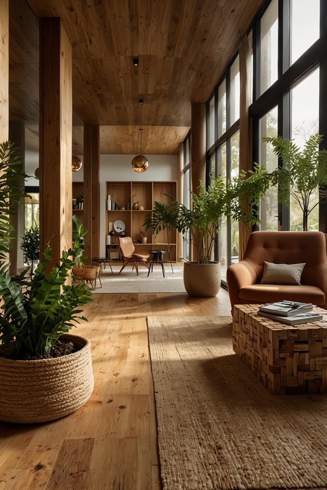 Eingangsbereich mit natürlichen Materialien hell und einladend