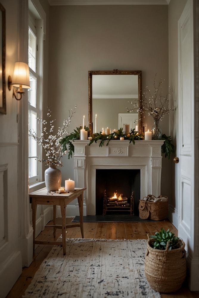 Elegante, helle Silvesterdeko für Eingangsbereich und Flur