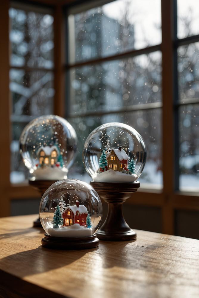 DIY Schneekugeln aus Glas als Weihnachtsgeschenke hell und elegant