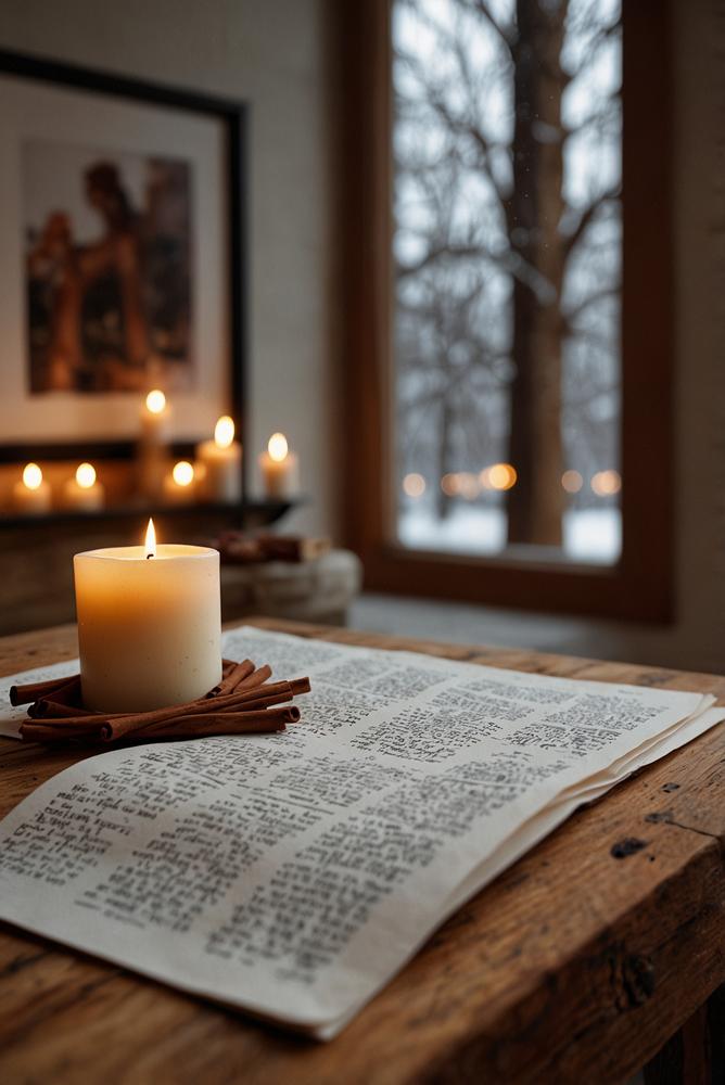 Duftkerzen in Zimtstangenhaltern winterliche Gemütlichkeit