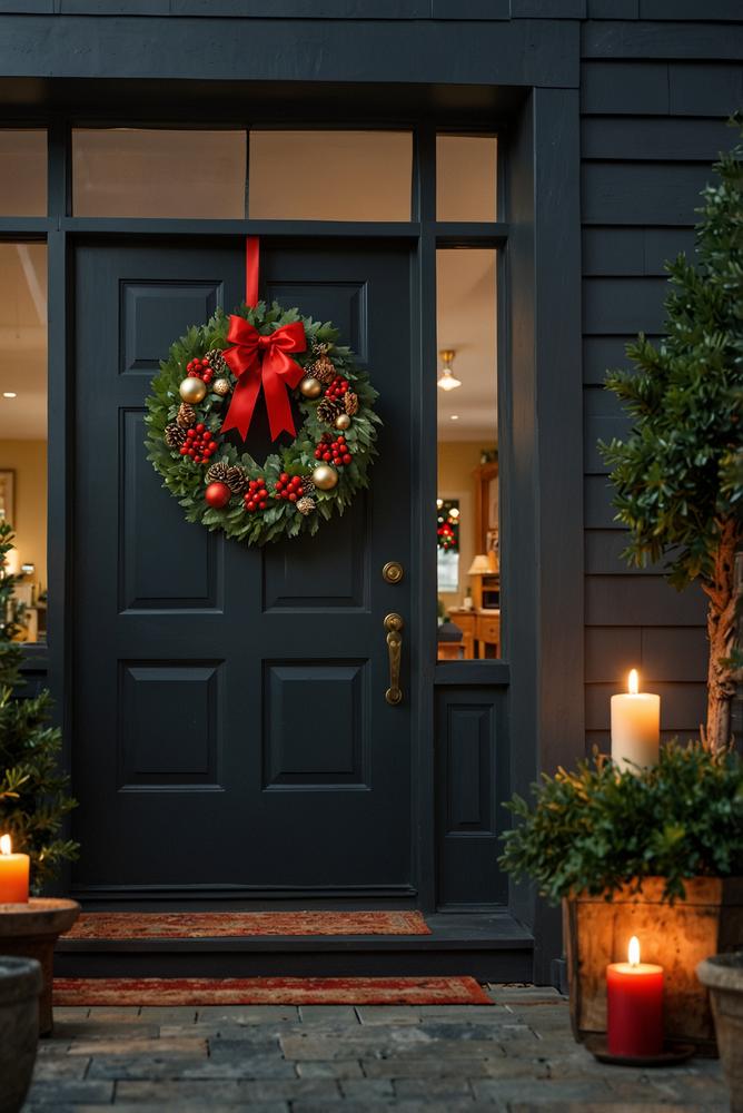 Haustierfreundlicher Weihnachts-Türkranz aus unzerbrechlichen Materialien