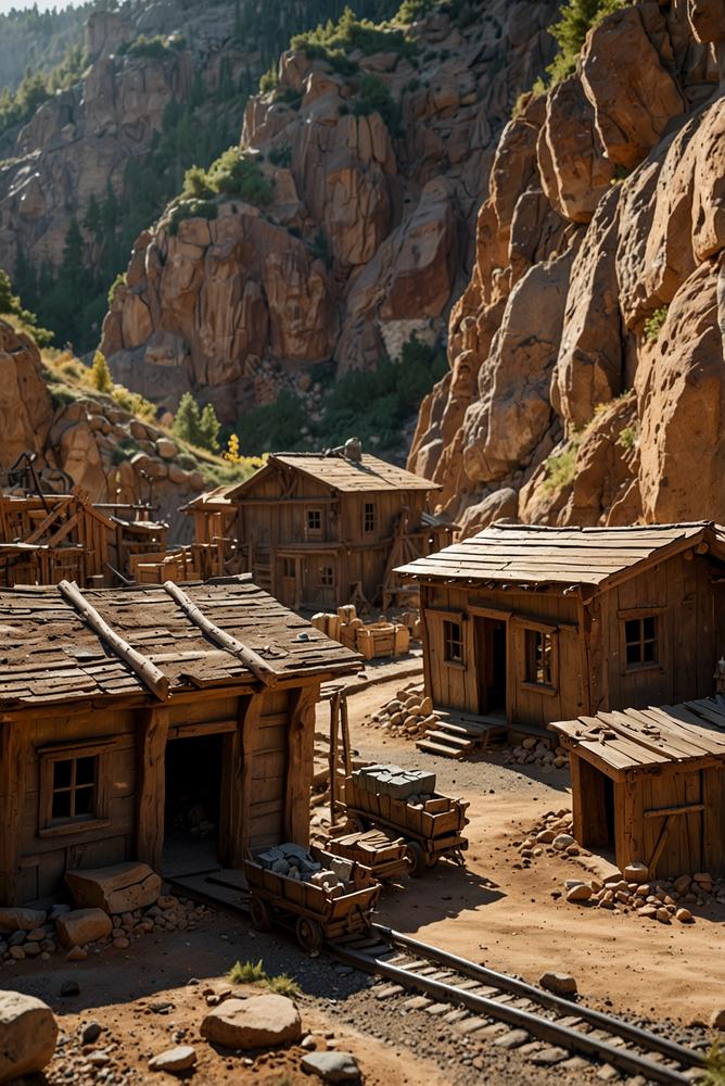 Krippenlandschaft mit Bergwerk und Bergleuten in hellem Raum