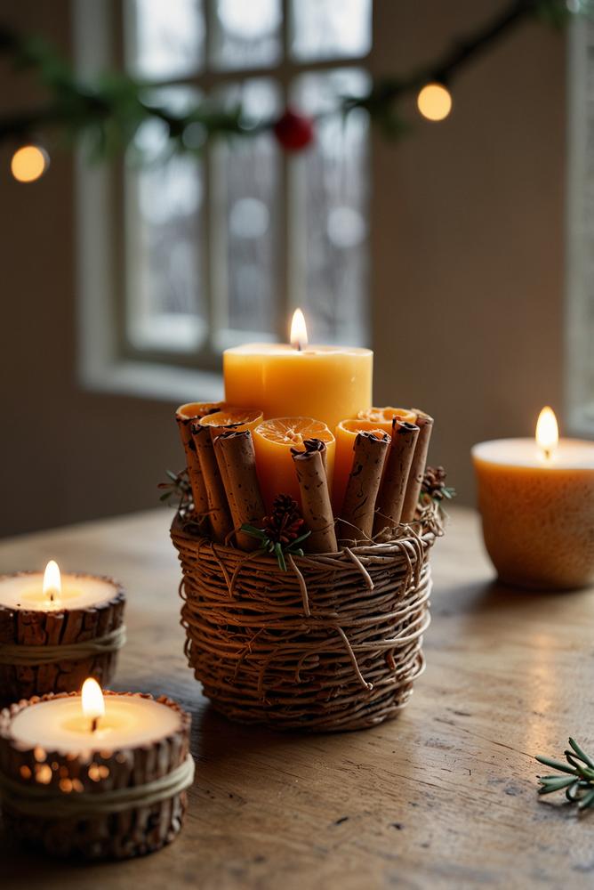 Gemütliche nachhaltige Weihnachtsdeko mit Bienenwachskerzen