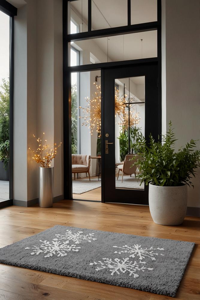 Neujahrs-Fußmatte vor dem Eingang, hell und einladend