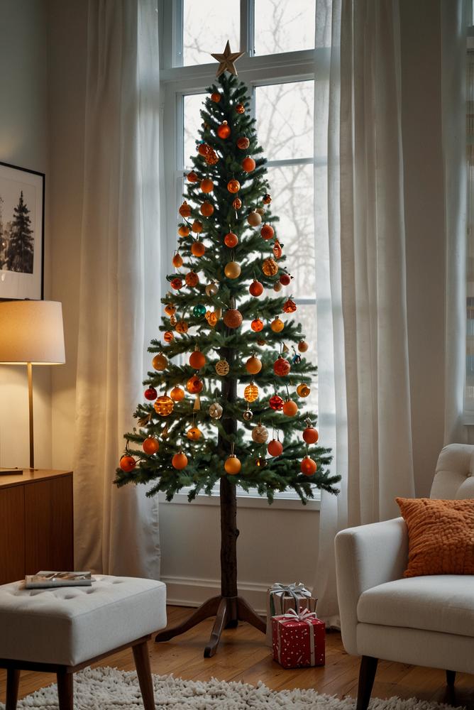 Heller und moderner Pegboard-Weihnachtsbaum an Wand