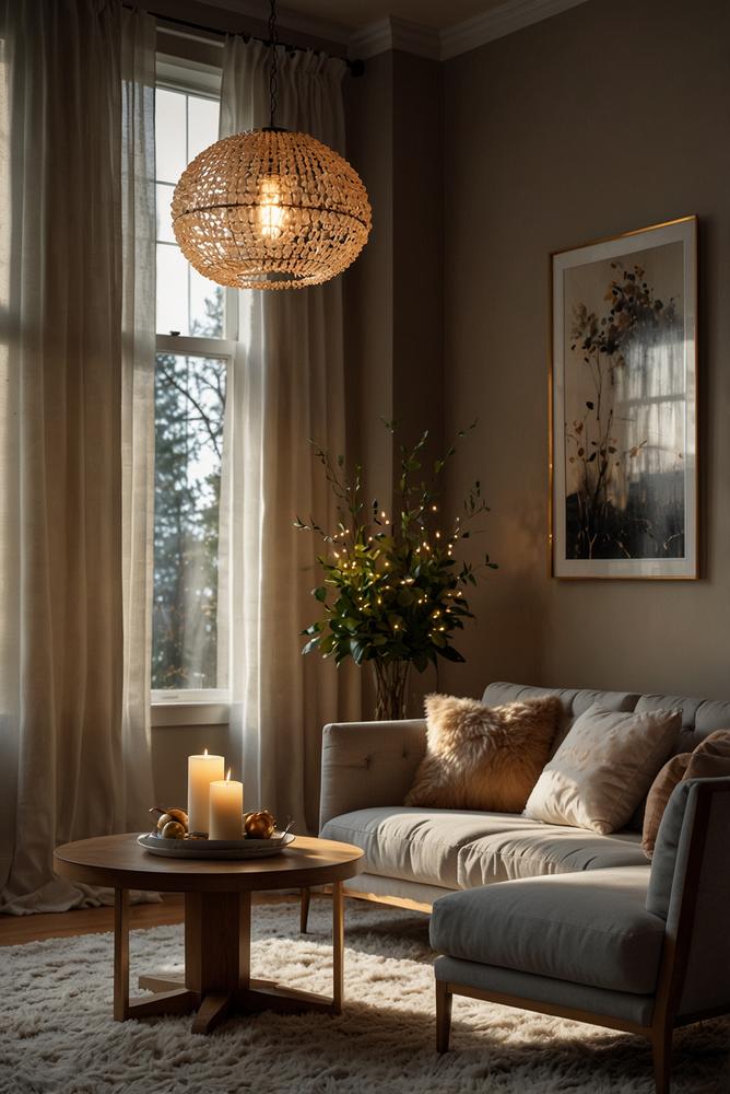 Gemütliche Silvesterdeko mit sanfter Akzentbeleuchtung