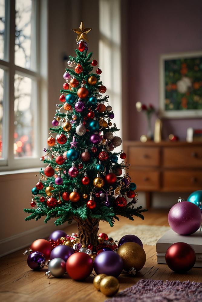 Weihnachtsbaum mit Retro Bügelperlen und DIY Anhängern