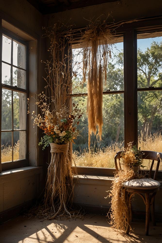 Fensterhänger aus Trockenblumen für warme Weihnachtsdeko