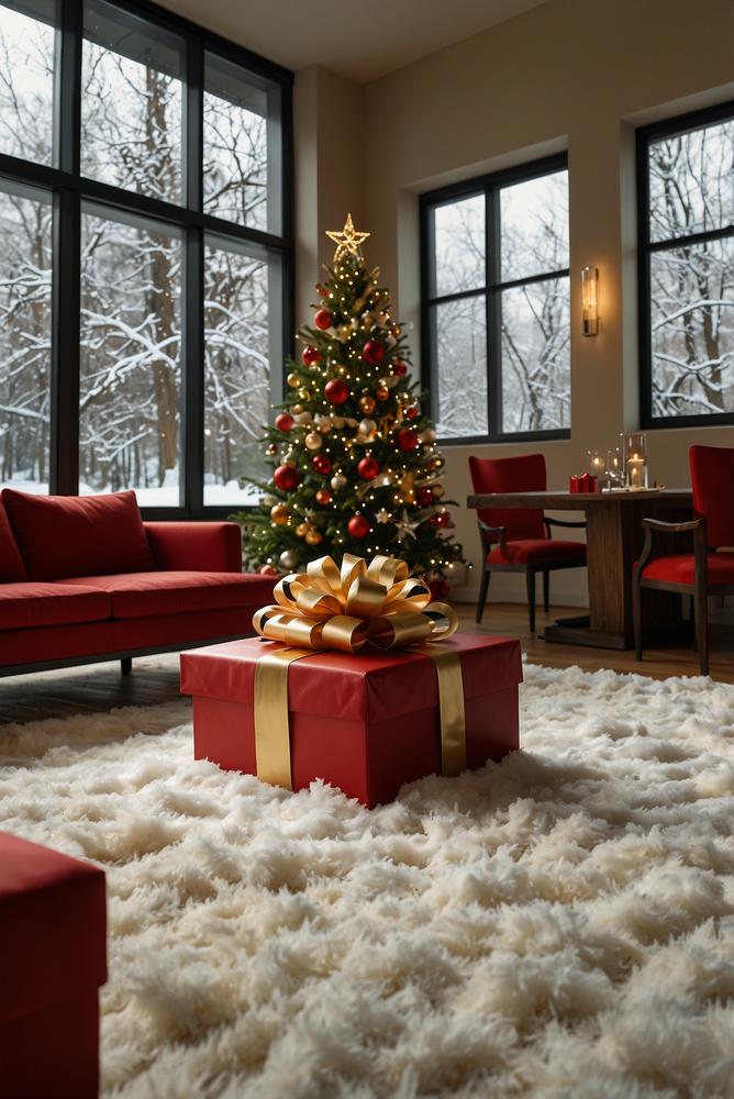 XXL Weihnachtsdeko großes Geschenkpaket als Sitzinsel