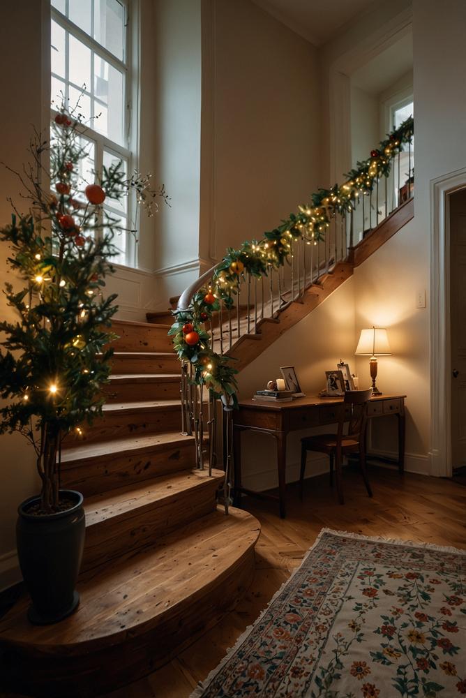 Treppengirlande mit Lichterketten allergikerfreundlich hell