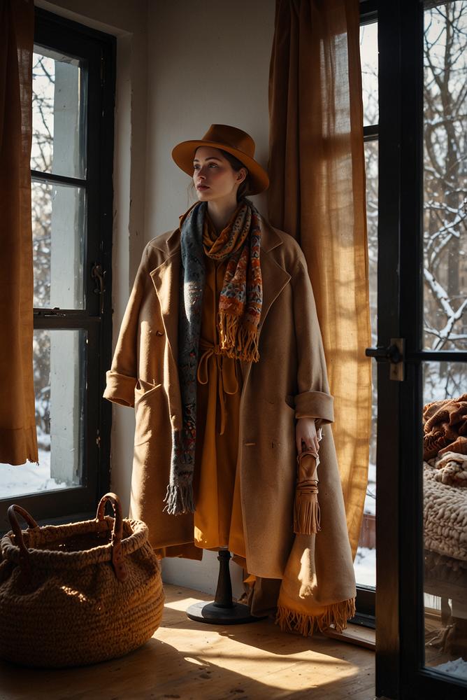 Winterliches Boho-Reiseoutfit mit warmem Layering