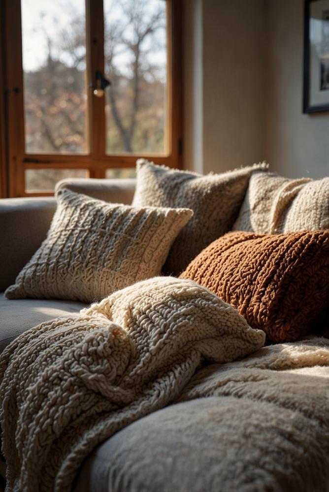 Kissenhüllen aus alten Pullovern als winterliche Deko