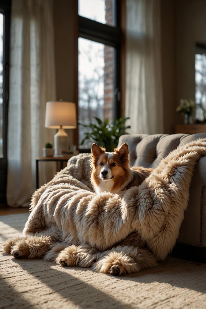 Kuschelige Hundedecke aus Kunstfell für gemütlichen Winter