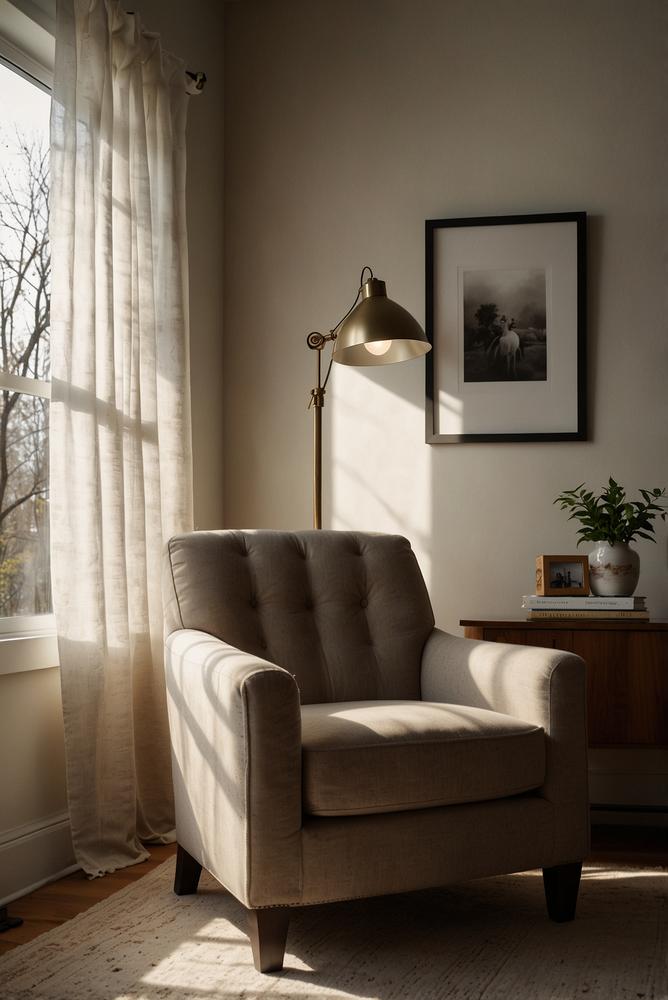 Leselampe im Wohnzimmer für funktionales Licht