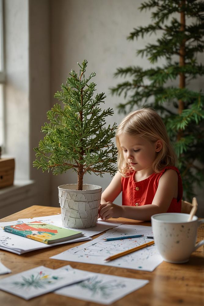 Helles Papier-Tannengruen Bastelset für Kinder