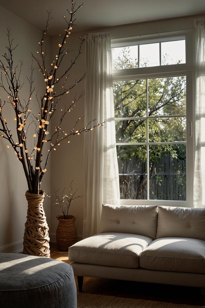 Allergikerfreundliche Papierzweige als Wandbehang