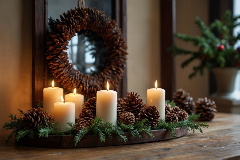 Produktbild von Ruolin Weihnachtsgirlande Mit Tannenzapfen, Künstliche Rote Beeren