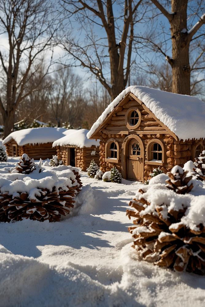 Wintergarten mit Schneeskulpturen und Kinderaktivitaeten