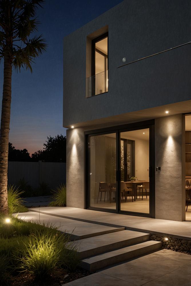 Bewegungsmelder bei heller Außenbeleuchtung am Haus