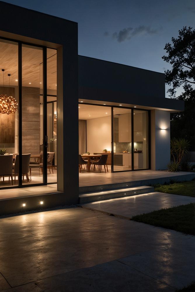 Moderne smarte Außenbeleuchtung mit Timer und Fernzugriff