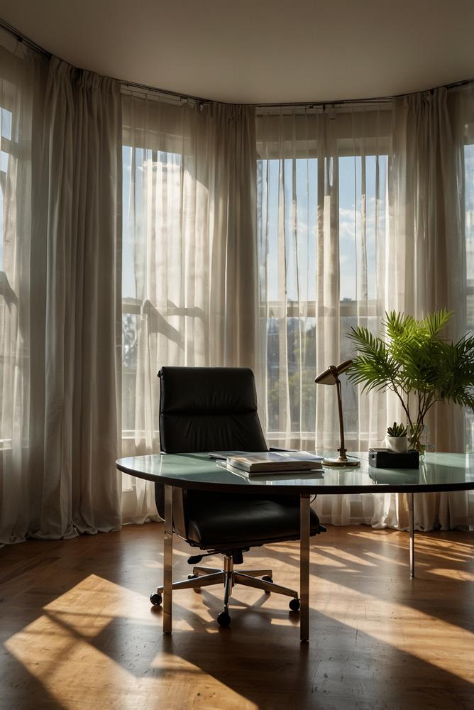 Helles modernes Büro mit viel Sonnenlicht