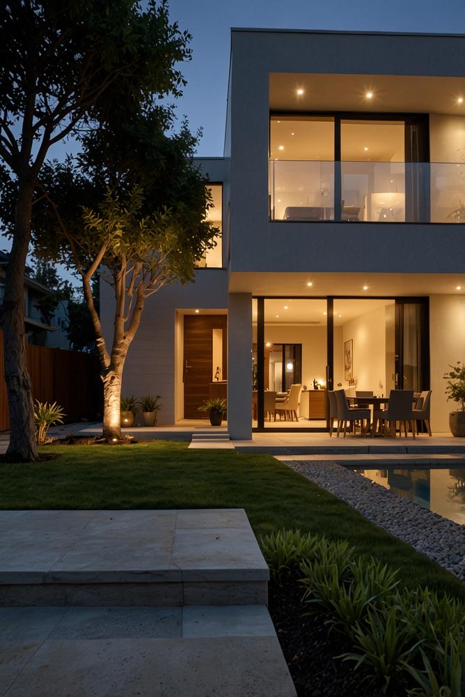 Blendfreie und nachbarschaftsfreundliche Außenbeleuchtung am Haus