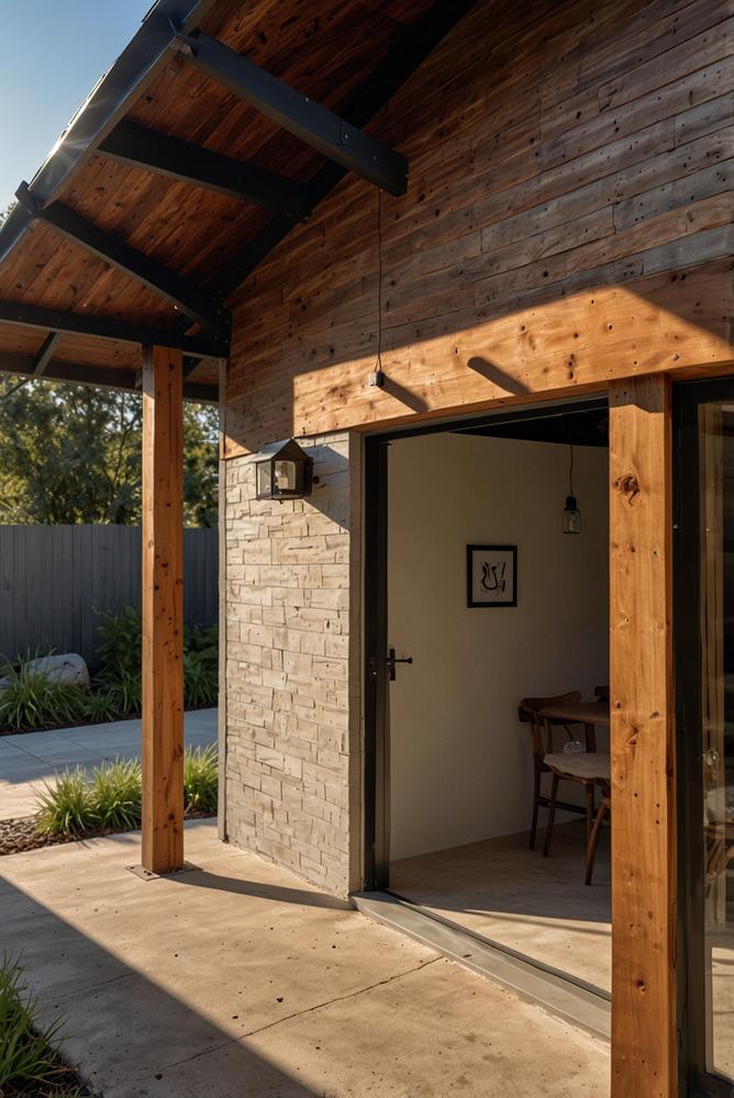 Elektroinstallation und Beleuchtung am Carport im Fruehling