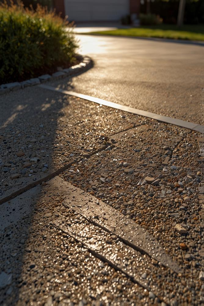 Sichere Einfahrtkanten mit Bordsteinen und Einfassungen hell