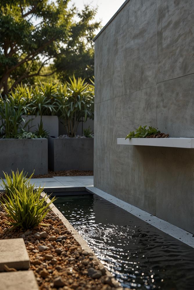 Saubere Entwässerung mit Regenrinne und Sickerschacht