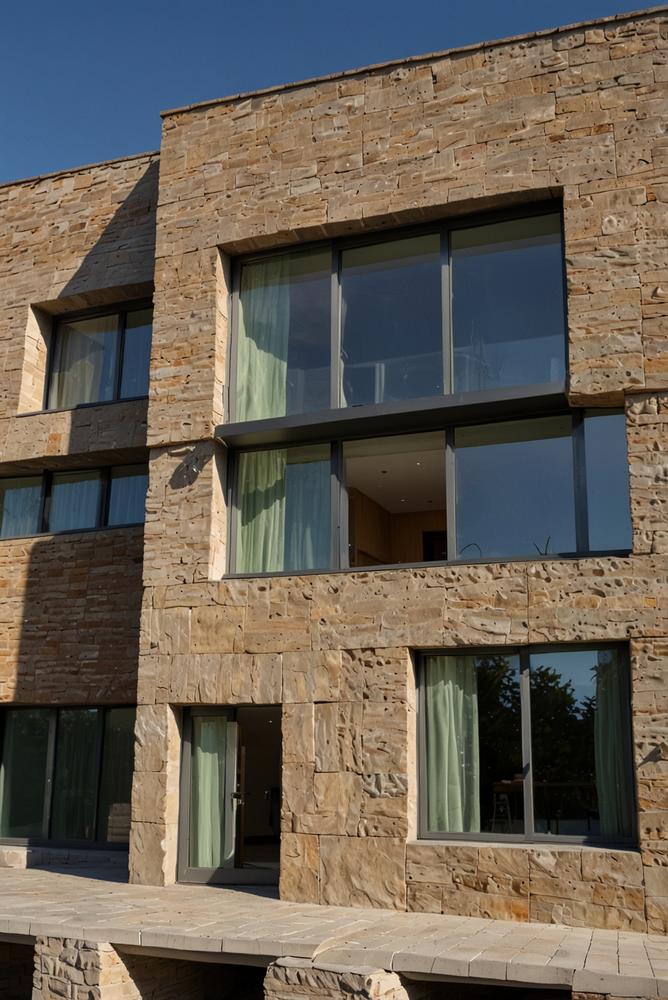 Strahlend helle Fassade bei der Reinigung nach dem Winter